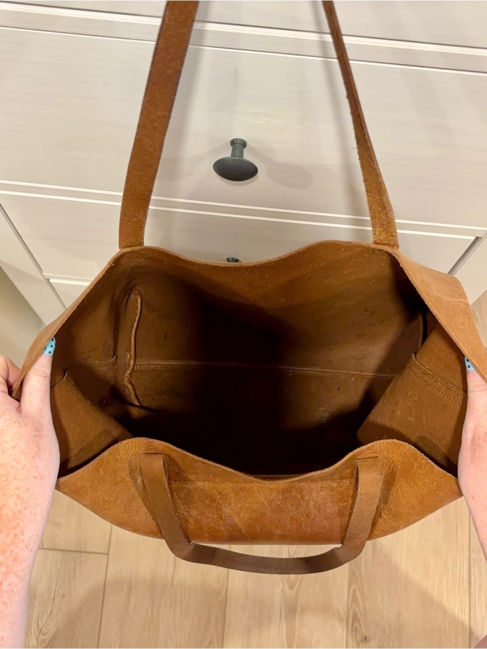 J. Crew Large Cognac Genuine Leather Tote - Picture 5 of 7